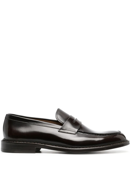  Doucal's Flat Leather Loafers - Brown 