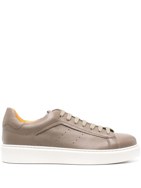  Doucal's Flatform Leather Sneakers - Brown 