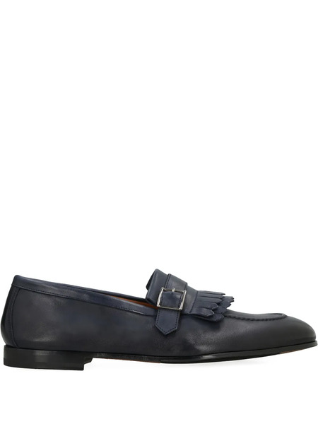  Doucal's Fringed Buckle Loafers - Blue 