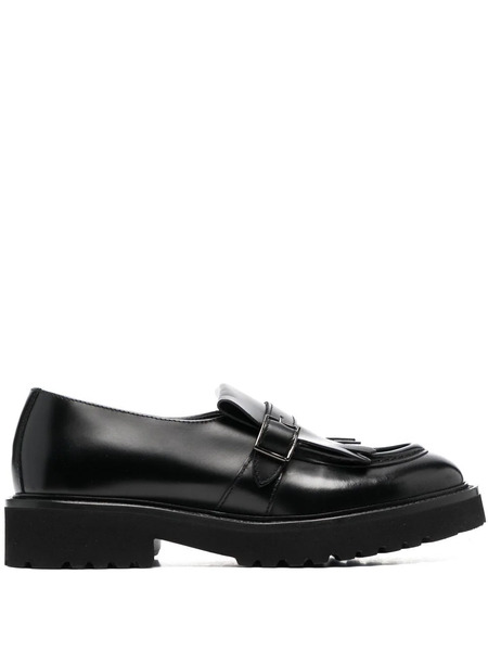  Doucal's Fringed Leather Loafers - Black 