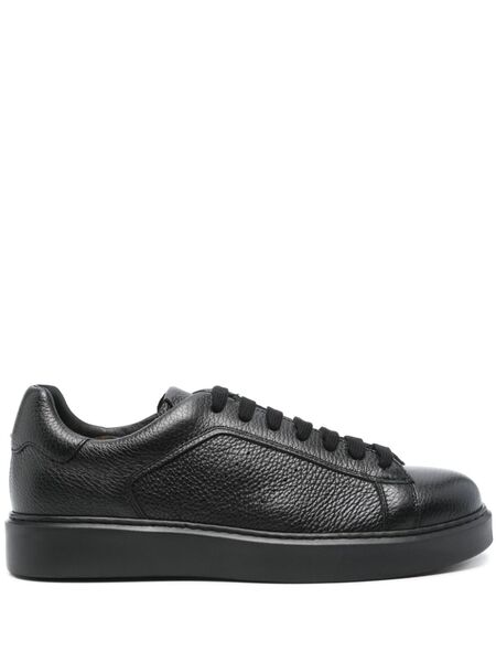  Doucal's Grained-leather Sneakers - Black 