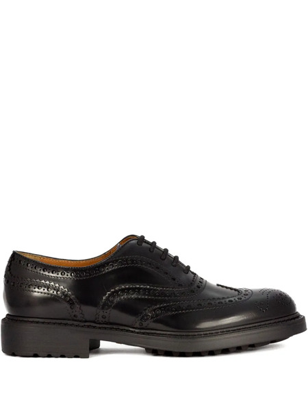  Doucal's Leather Wingtip Oxford Shoes - Black 