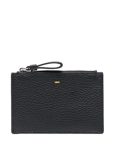  Doucal's Logo-debossed Leather Card Holder - Blue 
