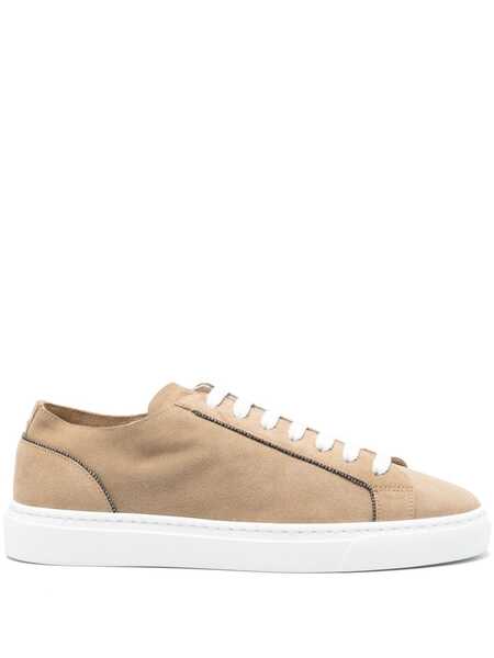  Doucal's Monili Chain-detail Suede Sneakers - Neutrals 