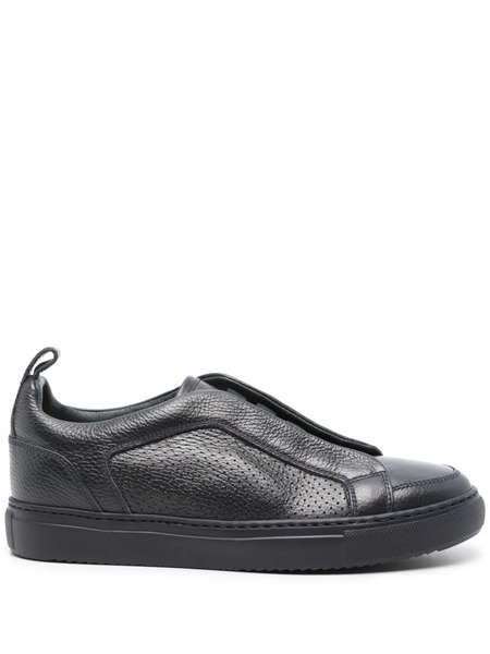  Doucal's Perforated-detailed Leather Sneakers - Blue 