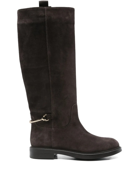 Doucal's Suede Buckle-detail Boots - Brown 