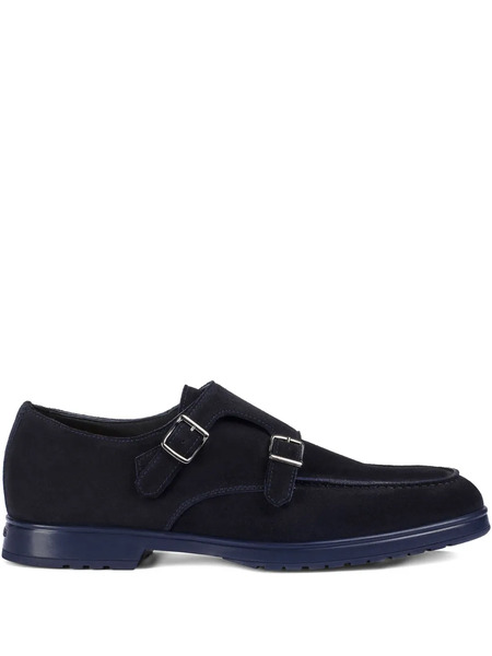  Doucal's Suede Double-buckle Monk Shoes - Blue 