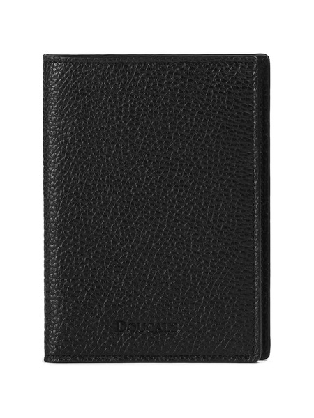  Doucal's Tumbled Leather Passport Holder - Black 