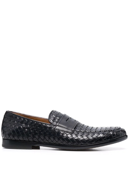  Doucal's Woven Leather Loafers - Blue 