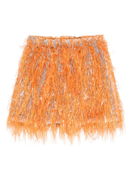  Douuod Kids All-over Fringed Skirt - Grey 
