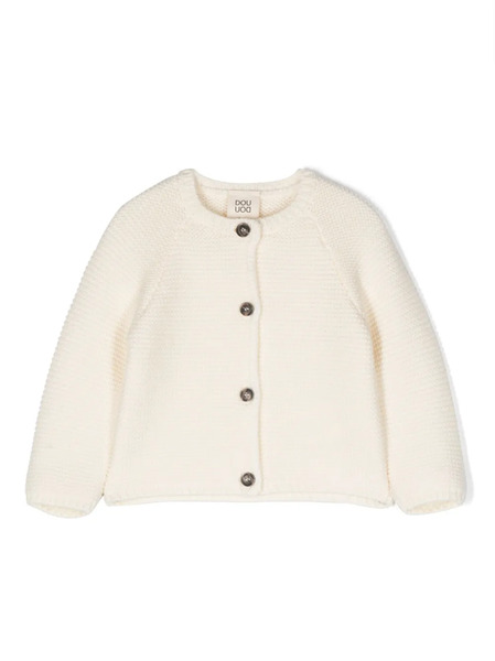  Douuod Kids Crew-neck Tricot-knit Cardigan - Neutrals 