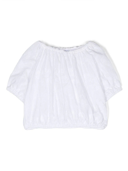  Douuod Kids Embroidered Cotton Blouse - White 