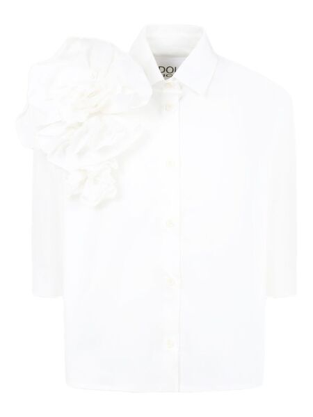  Douuod Kids Floral-appliqué Shirt - White 
