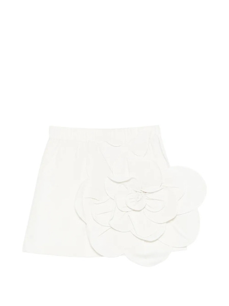  Douuod Kids Floral-appliqué Skirt - White 