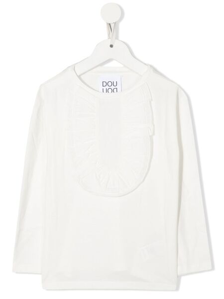  Douuod Kids Frill-detail Long-sleeve T-shirt - Neutrals 