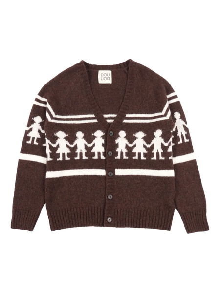  Douuod Kids Graphic-pattern Cardigan - Brown 