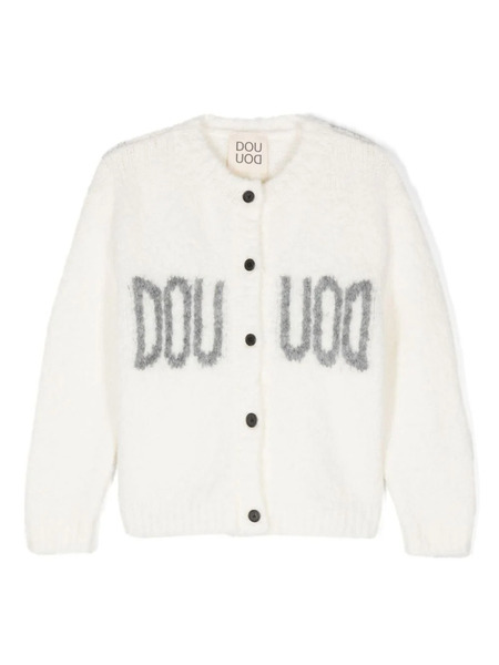  Douuod Kids Logo-intarsia Cardigan - White 