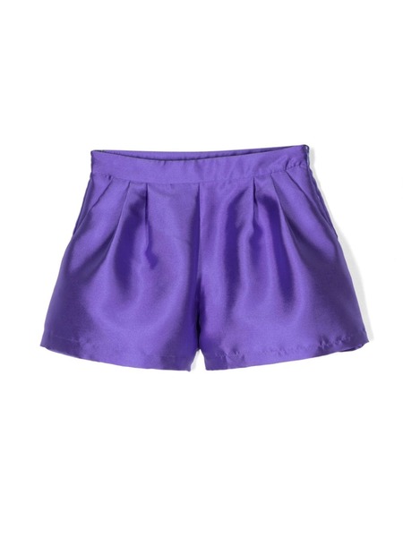  Douuod Kids Satin Pleated Mini Shorts - Purple 