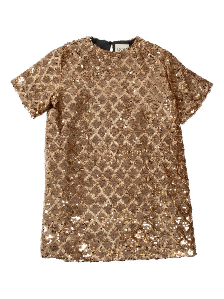  Douuod Kids Sequin-embellished Woven Dress - Gold 