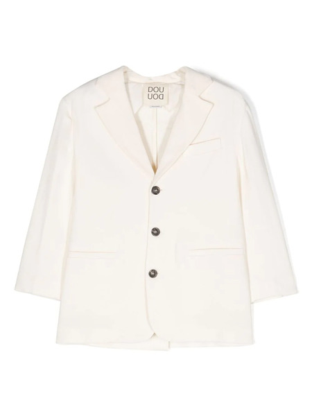  Douuod Kids Single-breasted Cotton Blazer - Neutrals 