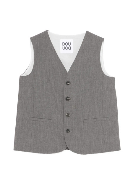  Douuod Kids V-neck Button Gilet - Grey 