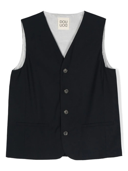  Douuod Kids V-neck Sleeveless Waistcoat - Blue 