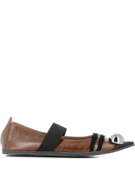  Dove Nuotano Gli Squali Elasticated-strap Ballet Flats - Brown 