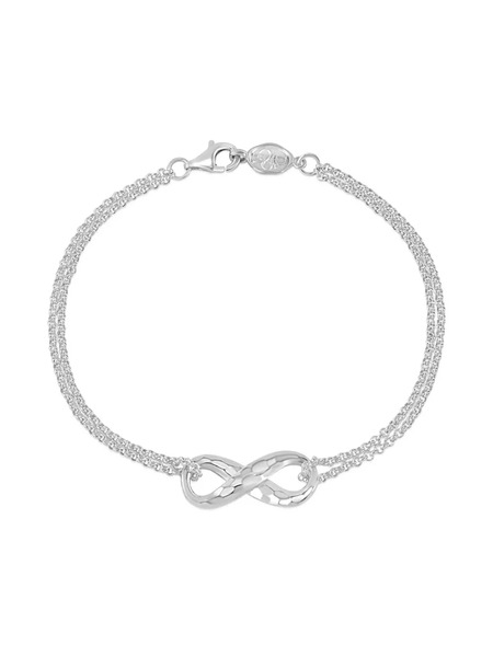  Dower And Hall Entwined Infinity Double-chain Bracelet - Silver 
