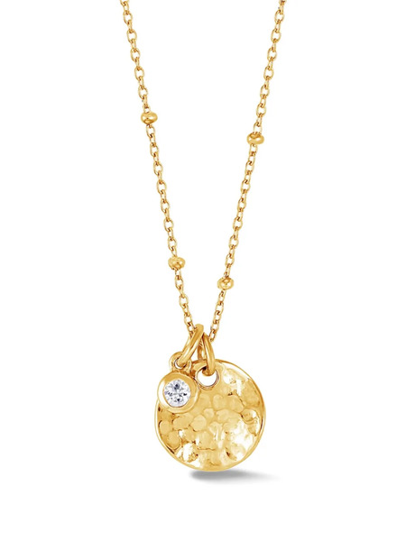  Dower And Hall Hammered Disc Sapphire Necklace - Gold 