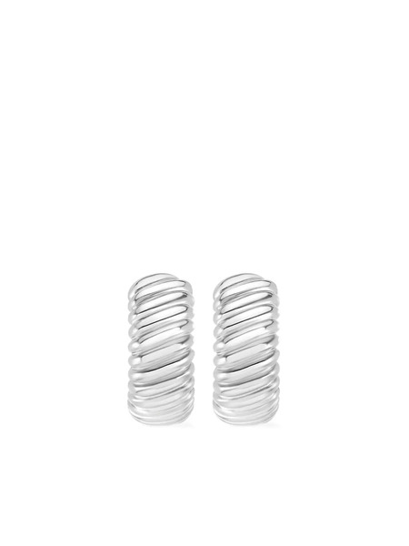  Dower And Hall Large Twist Hoop Earring - Silver 
