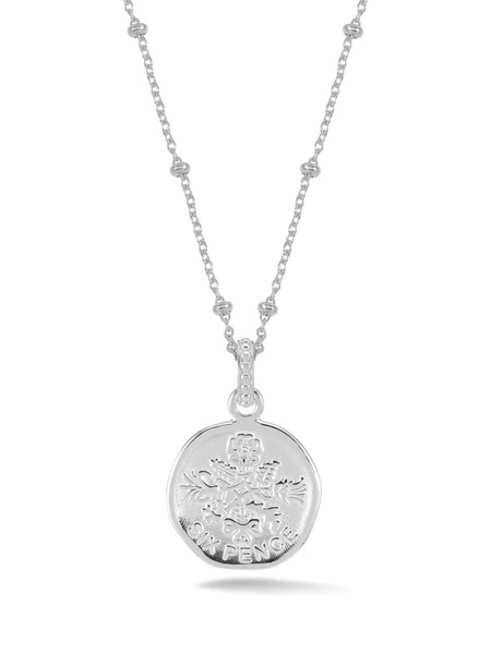  Dower And Hall Lucky Sixpence Necklace - Silver 