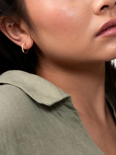  Dower And Hall Lumiere Sapphire Hoop Earrings - Gold 