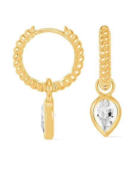  Dower And Hall Twist Huggie Charm Hoop Earrings - Gold 