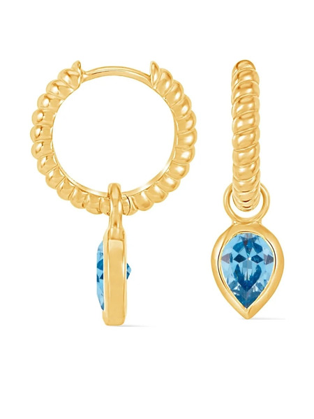  Dower And Hall Twist Huggie Charm Hoop Earrings - Gold 
