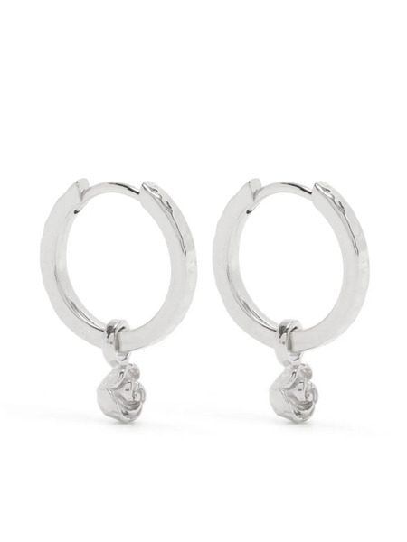 Dower And Hall Wild Rose Huggie Hoop Earrings - Silver 