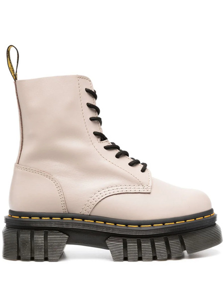  Dr. Martens Audrick 8-eyeye Lux Leather Ankle Boots - Neutrals 