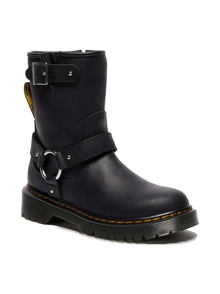  Dr. Martens Kids Anistone Buckle-strap Boots - Black 