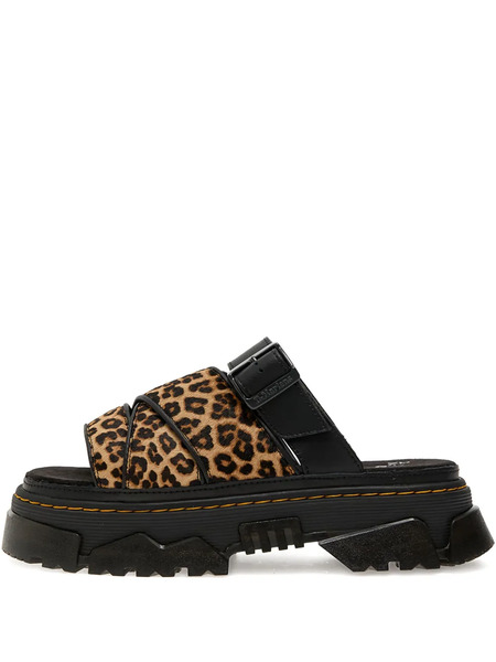  Dr. Martens Mattison Leopard-print Platform Sandals - Black 