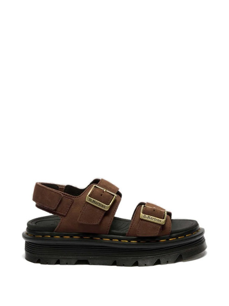 Dr. Martens Zebzag Buckle Leather Sandals - Brown 