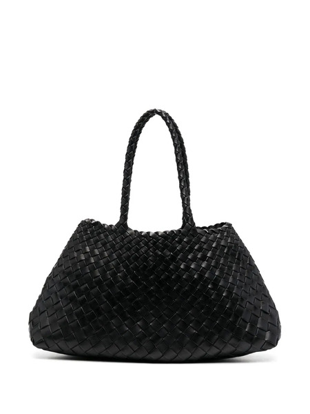  Dragon Diffusion Big Santa Croce Interwoven Leather Tote Bag - Black 