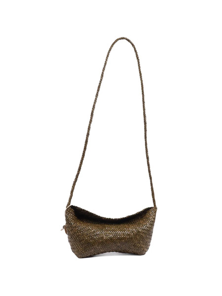  Dragon Diffusion Corsina Diagonal Weave Shoulder Bag - Brown 