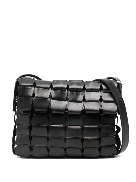  Dragon Diffusion Leather Woven Shoulder Bag - Black 