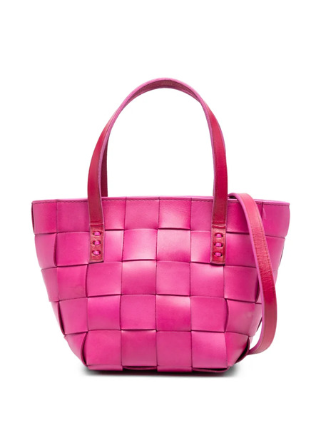  Dragon Diffusion Leather Woven Tote Bag - Pink 