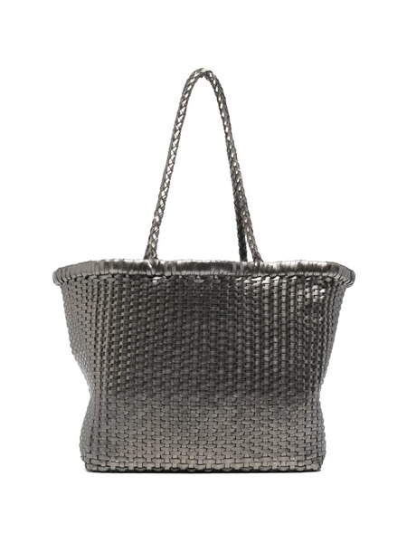  Dragon Diffusion Small Grace Basket Woven Braided Tote Bag - Grey 