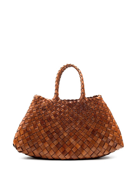  Dragon Diffusion Small Santa Croce Woven Tote Bag - Brown 