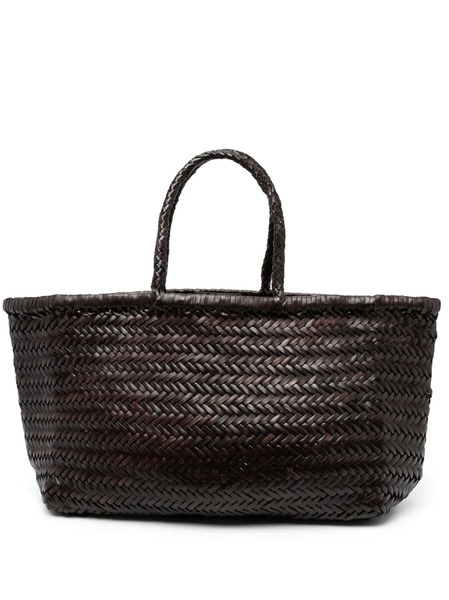  Dragon Diffusion Small Triple Jump Woven-design Tote Bag - Brown 