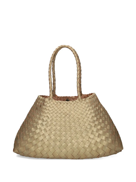  Dragon Diffusion Woven Braided Leather Tote Bag - Gold 