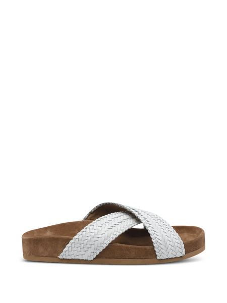  Dragon Diffusion Woven Round-toe Sandals - White 