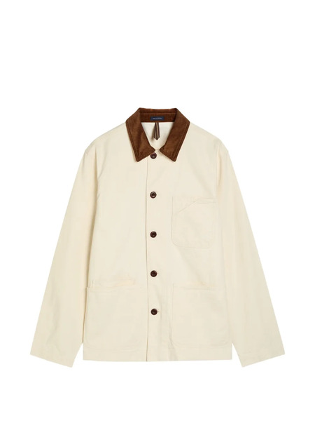  Drake's Corduroy-collar Cotton Jacket - Neutrals 