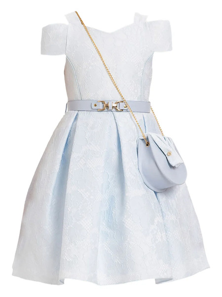  Dress & Fleur Cold-shoulder Lace-effect Dress - Blue 